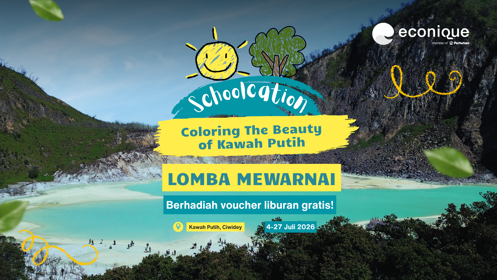 Libur Sekolah di Bandung Makin Seru dengan Lomba Mewarnai di Kawah Putih
